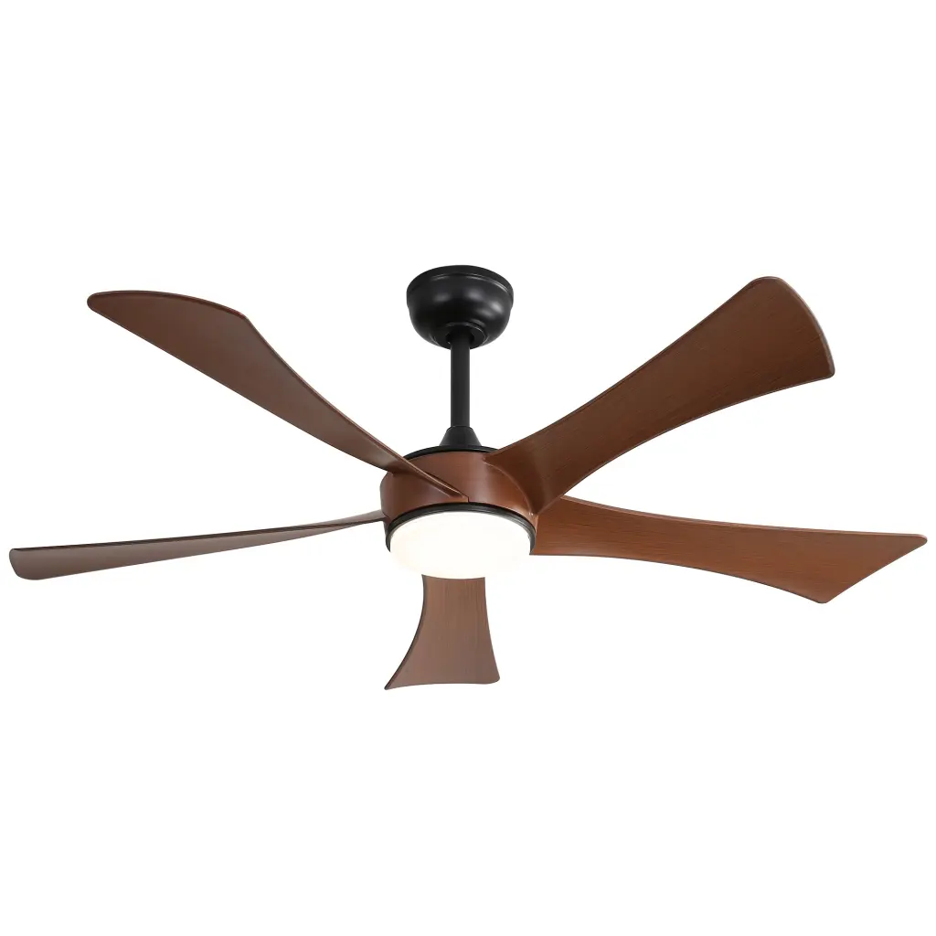52 Inch Modern Ceiling Fan 3 Color Dimmable Light and 5 ABS Blades