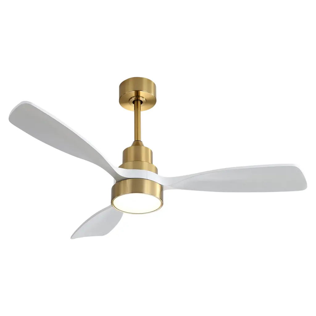 48 Inch Wood Ceiling Fan 3 Solid Wood Blades Remote Control Reversible DC Motor Indoor Use