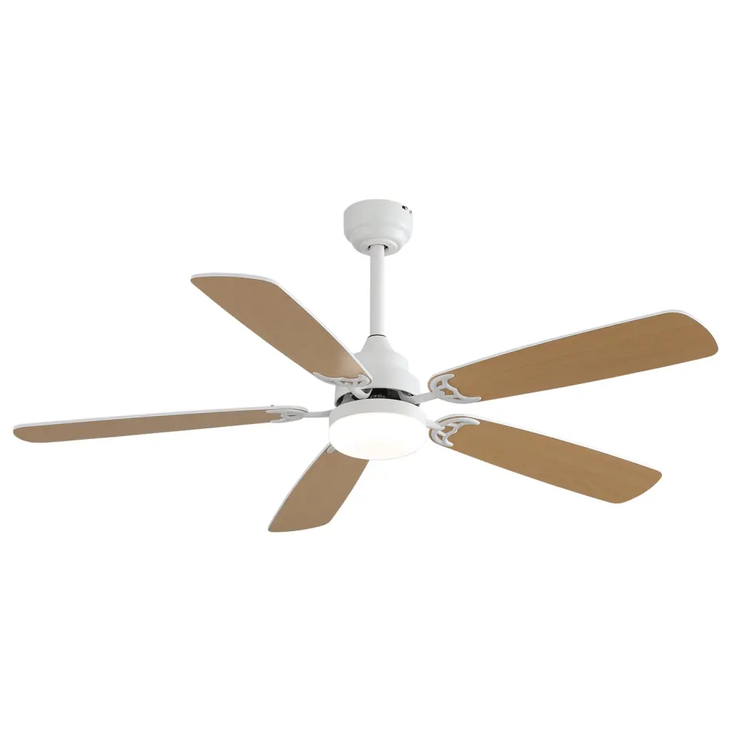 Indoor Modern 52 Inch Ceiling Fan Dimmable 6 Speed Wind 5 Blades Remote Control