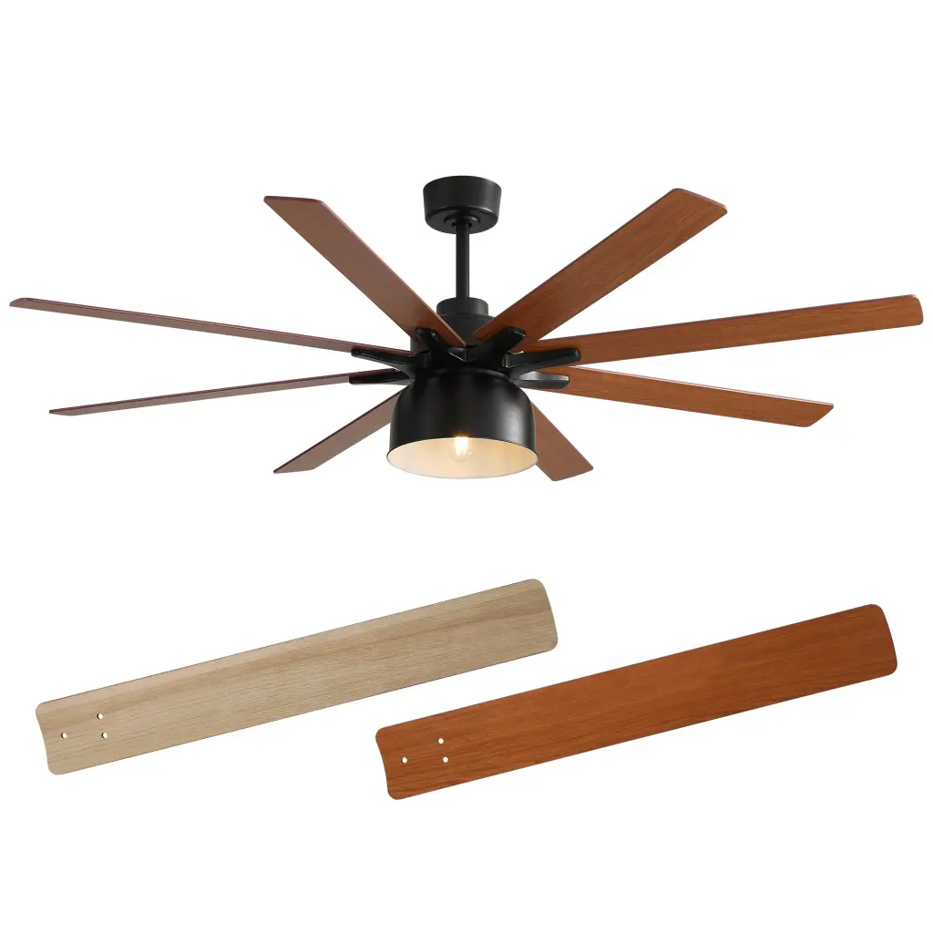 52 Inch Ceiling Fan 6 Speed Wind 8 Dual Colors Blades Remote Control ceiling fan with light