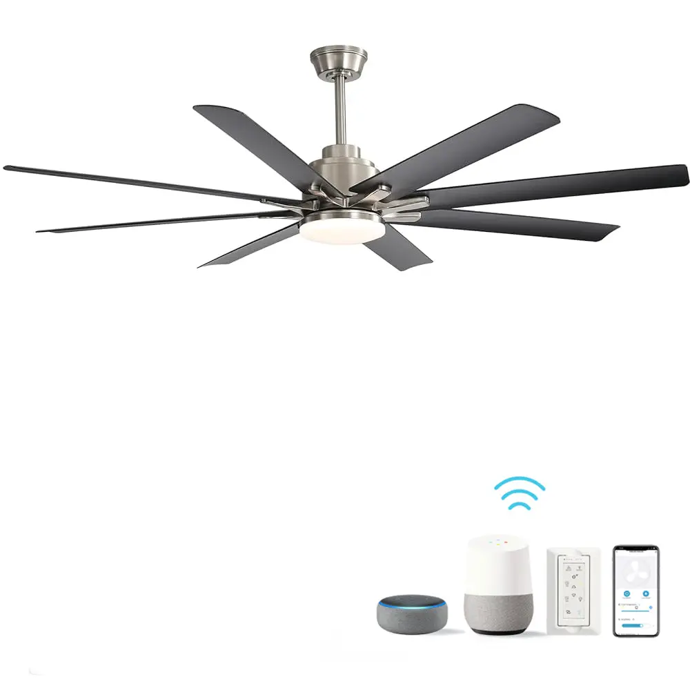 66 Inch Low Profile ABS Ceiling Fan Dimmable Lights and Remote ceiling fan with light
