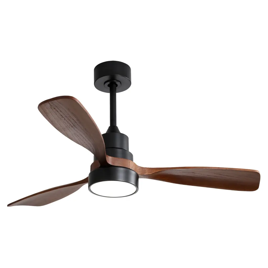 48 Inch Low Profile Ceiling Fan 3 Solid Wood Blades Noiseless DC Motor ceiling fan with light