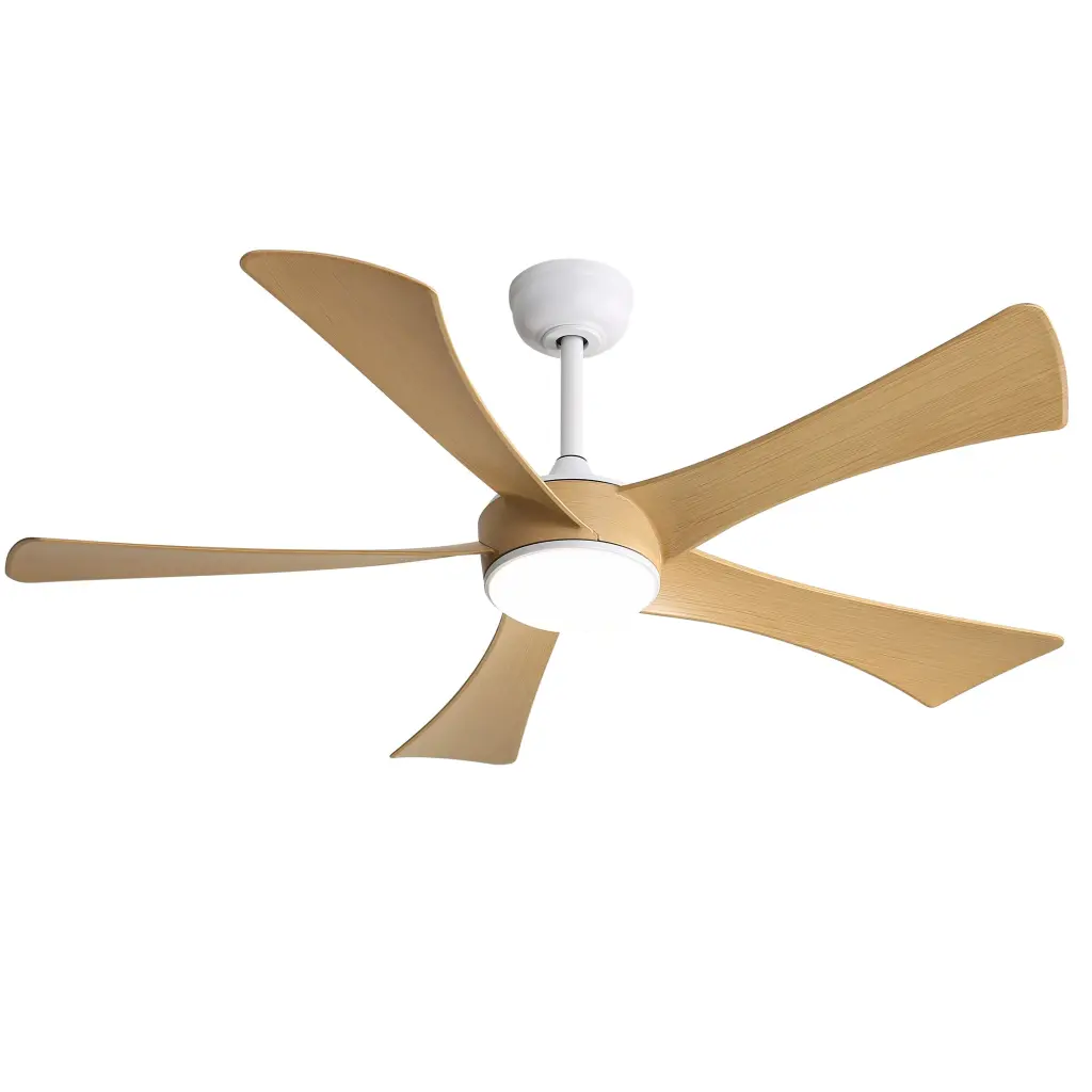 52 Inch Modern Ceiling Fan 22W Led Light And Remote Regulation 5 Abs Blades ceiling fan with light