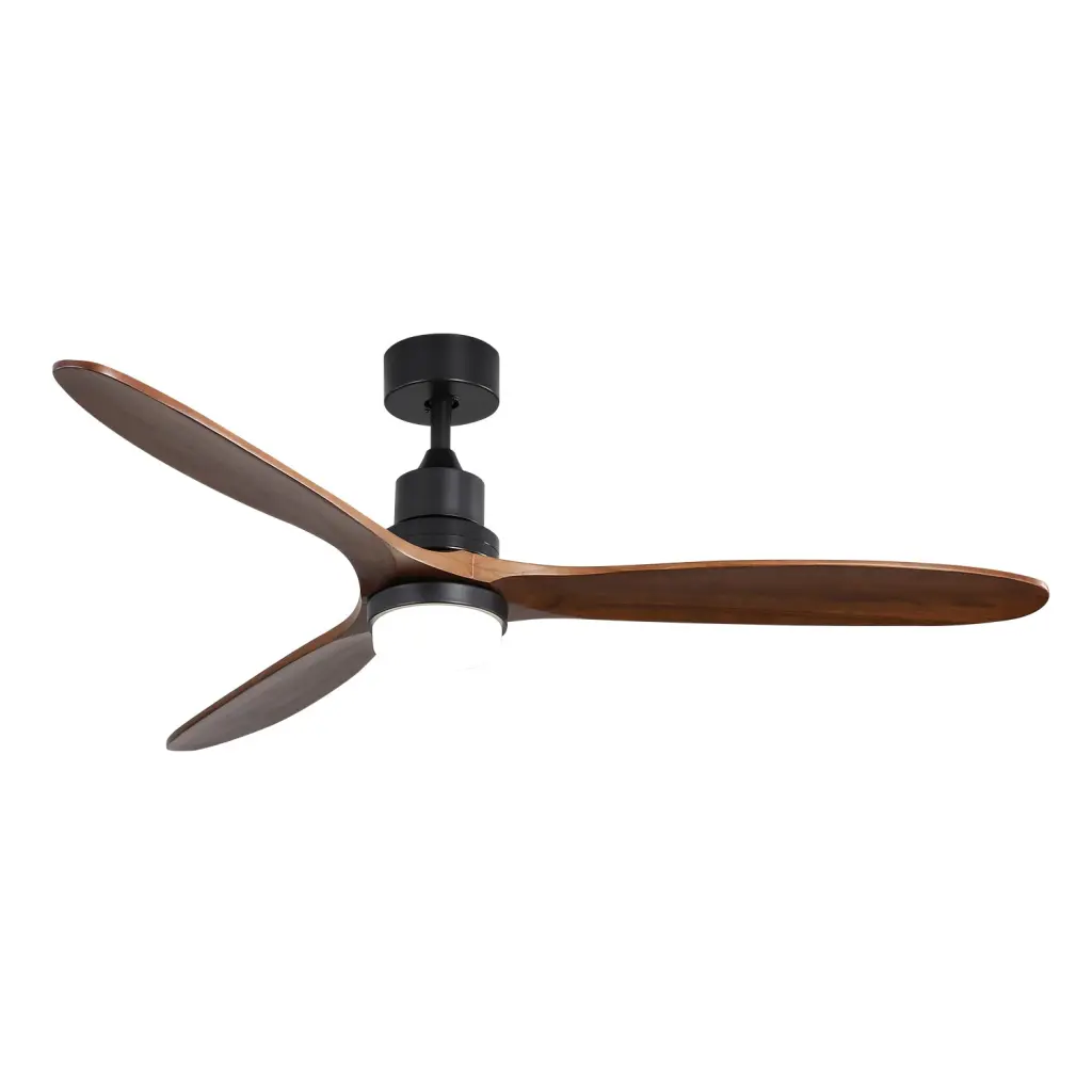 60 Inch Solid Wood Ceiling Fan Remote Control Noiseless Reversible Motor ceiling fan with light