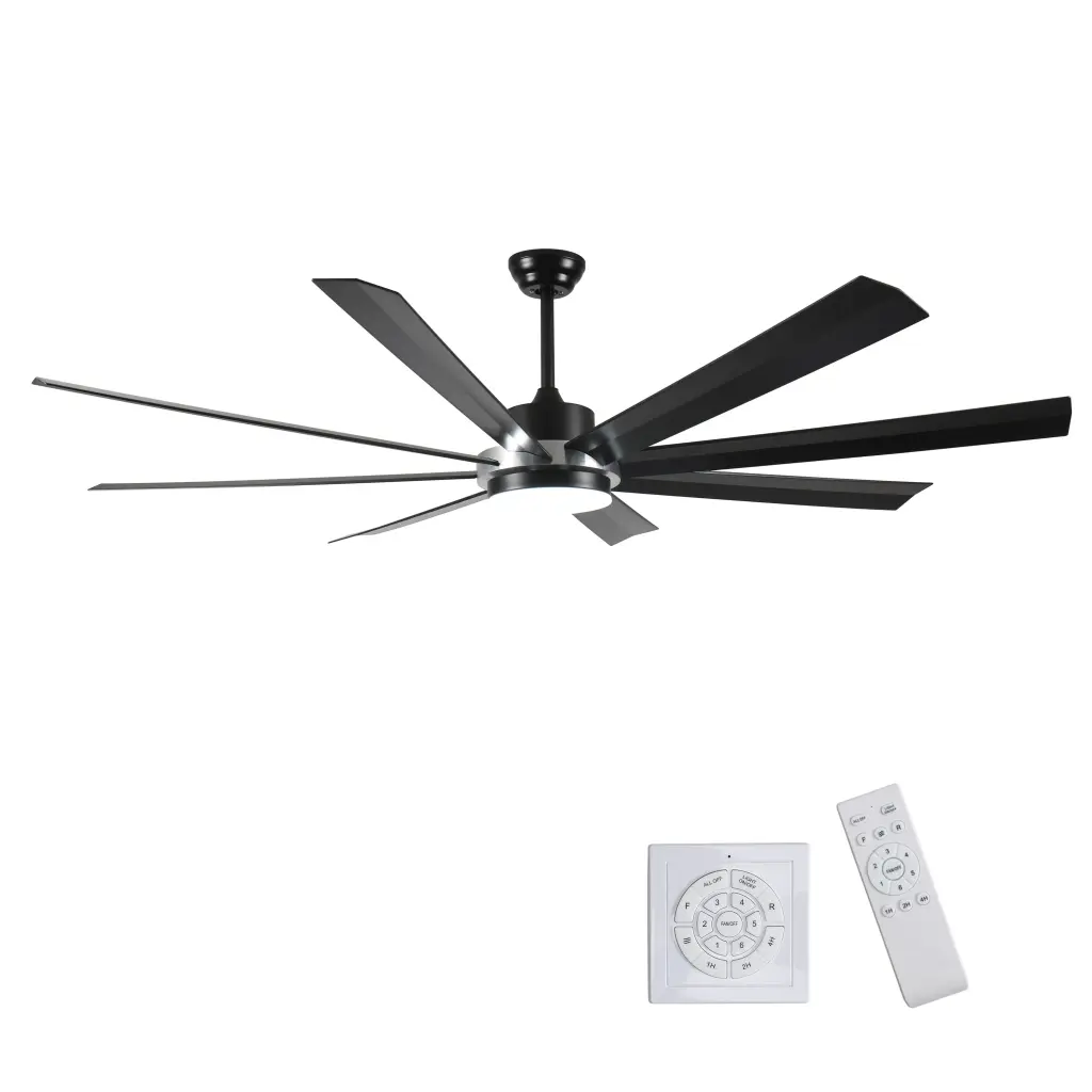 72 Inch Industrial DC Motor Ceiling Fan Light Large Modern Dimmable Fan Home Office hc ceiling fan with light