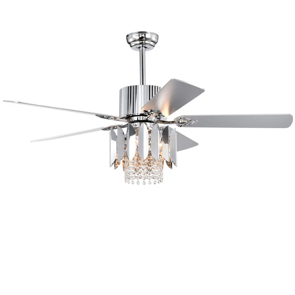 Crystal Ceiling Fan Reversible Blades and 3 Wind Speeds - Remote Control Home hengermei