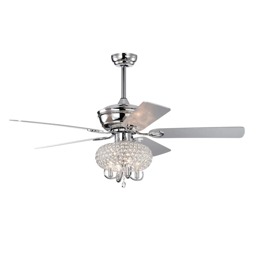 52 Inch Crystal Ceiling Fan Lights Fandelier Chandelier Reversible Blades Modern Lighting hengermei