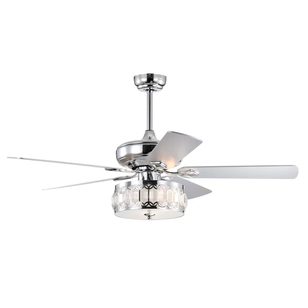 52 Inch 3 Light Chrome Ceiling Fan Remote Traditional Farmhouse Rustic Style hengermei