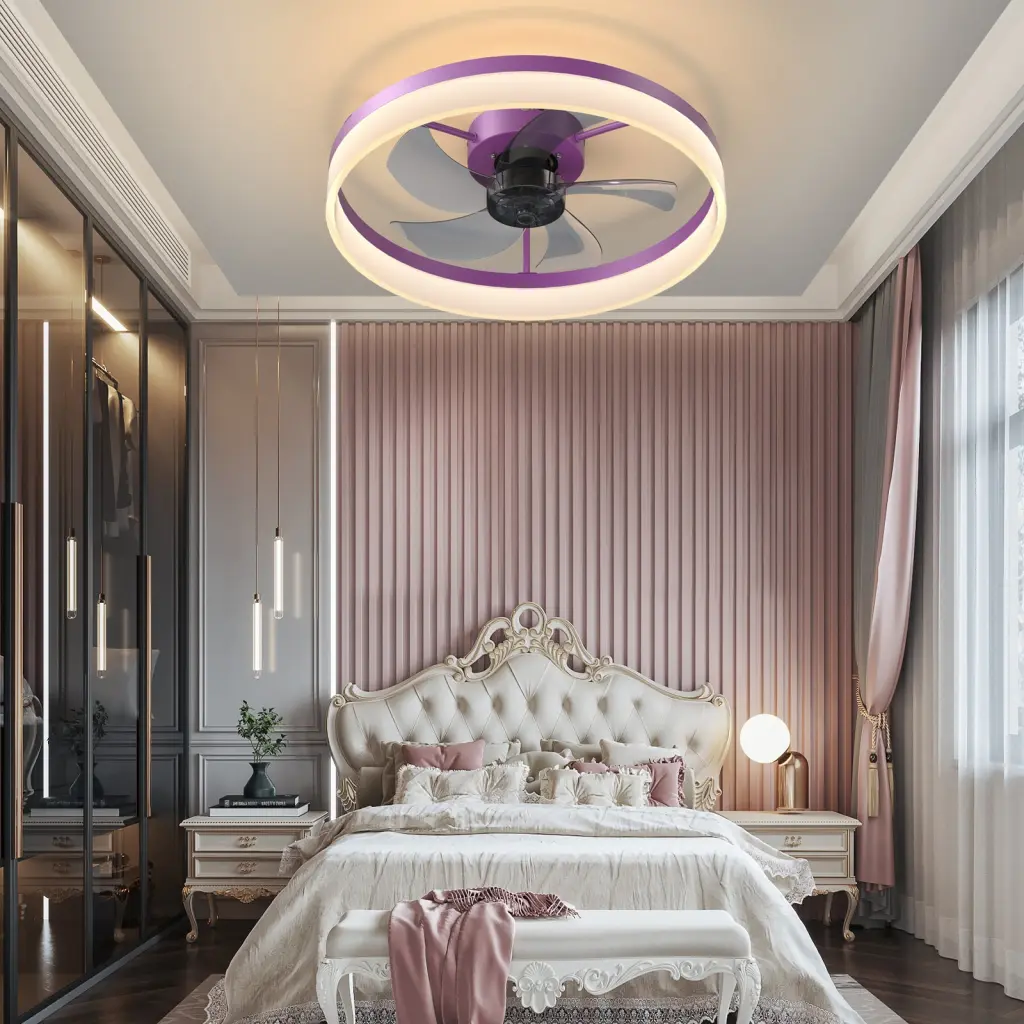 Ceiling Fans Lights Dimmable LED Embedded Setup Thin Modern Fan lighting commune