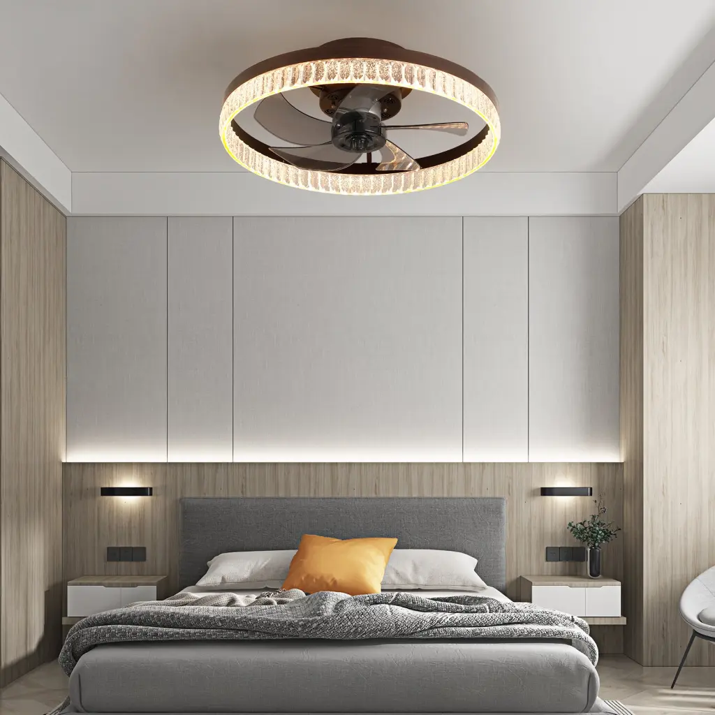 Ceiling Fans Lights, Minimalist Ring LED Chandelier Fan Remote lighting commune