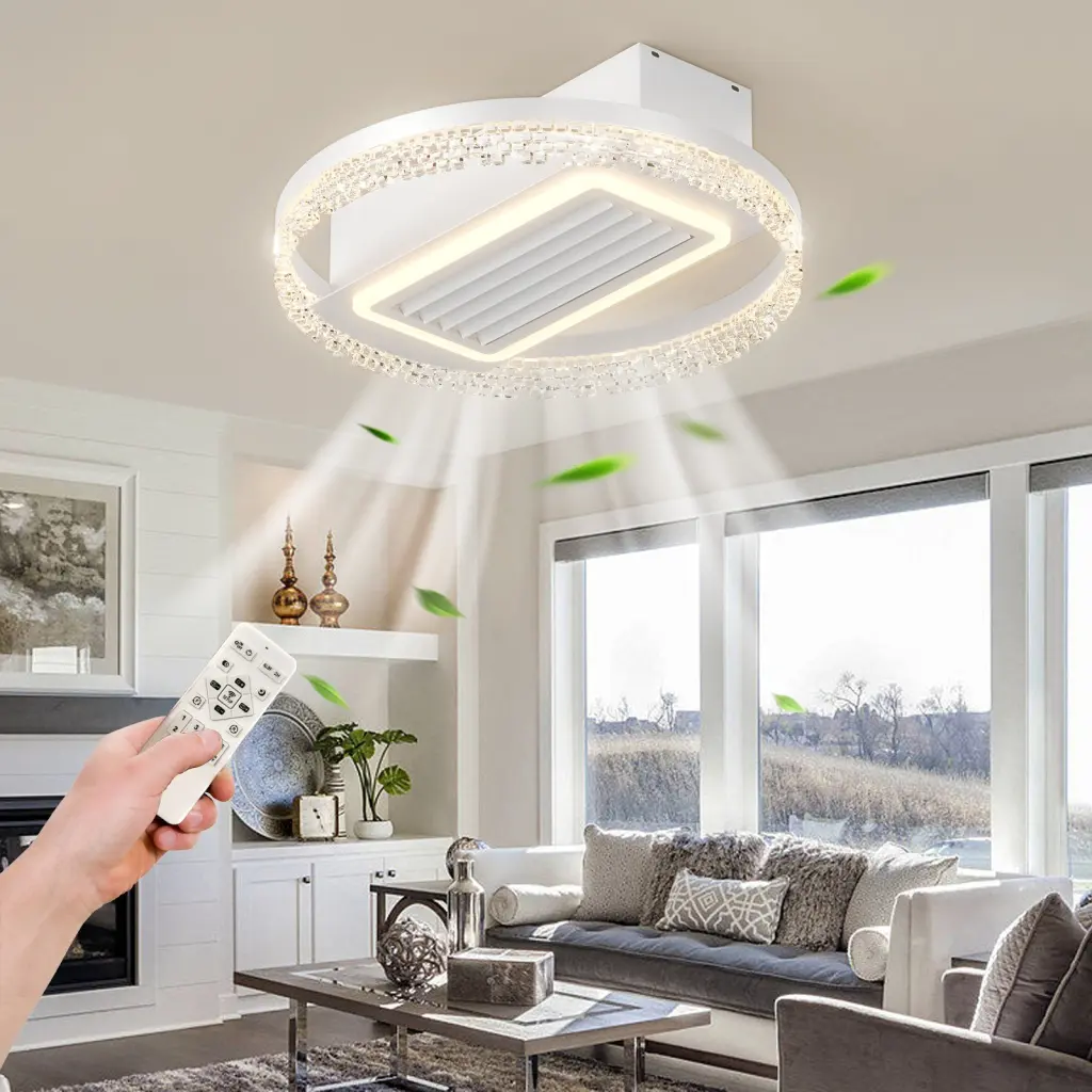 20Inch Modern Leafless Ceiling Fan Remote Regulation Removable Blades w1962 seehui lighting