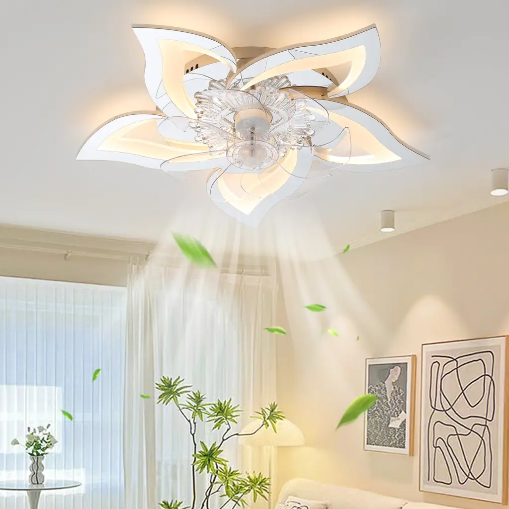 27In Ceiling Fan Lights Remote Control Dimmable LED 6 Gear Wind Speed w1962 seehui lighting
