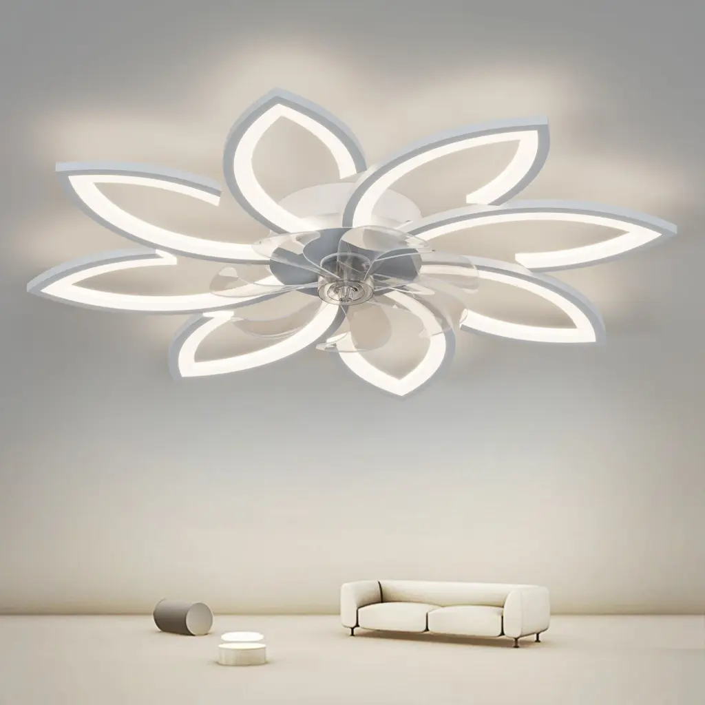 35.4 Inch Ceiling Fan Lights Remote Regulation and 3 Color Temperatures w1962 seehui lighting