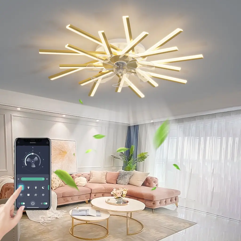 36In Ceiling Fan Lights Remote Control Dimmable Led 6 Gear Wind Speed w1962 seehui lighting