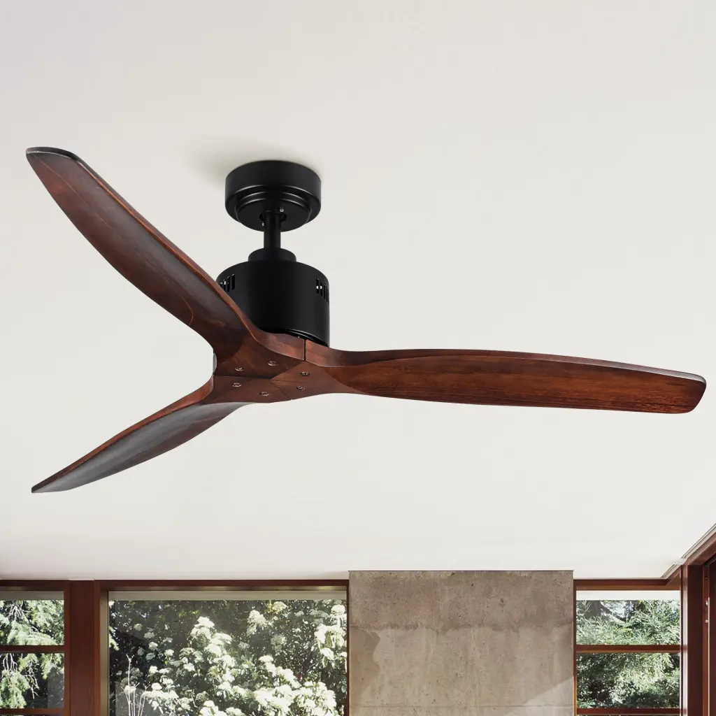 52 Antique Brown Ceiling Fan Without Light Remote Control Vintage Style yuhao w1367