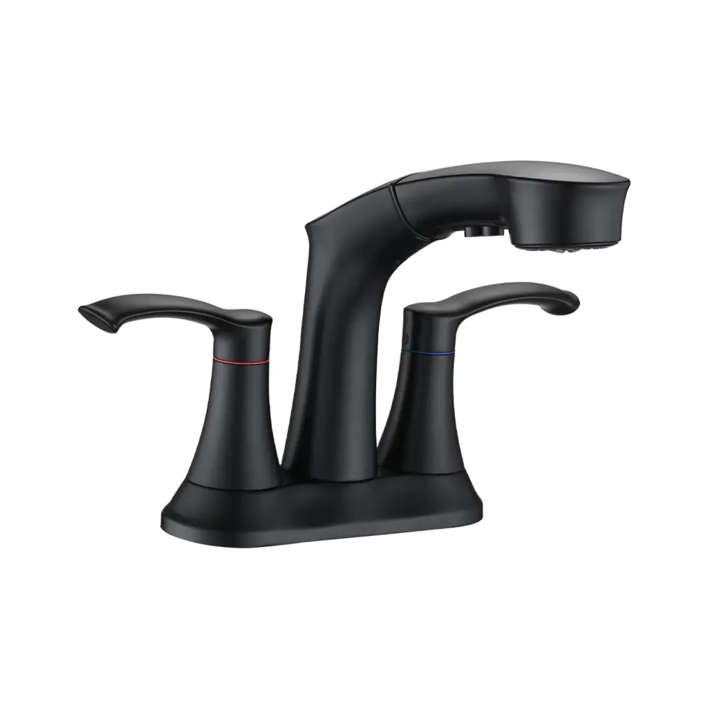 Bathroom Centerset Pull Out Matte Black 4 Inch Faucet Pull Down Sprayer sihua sanitary ware