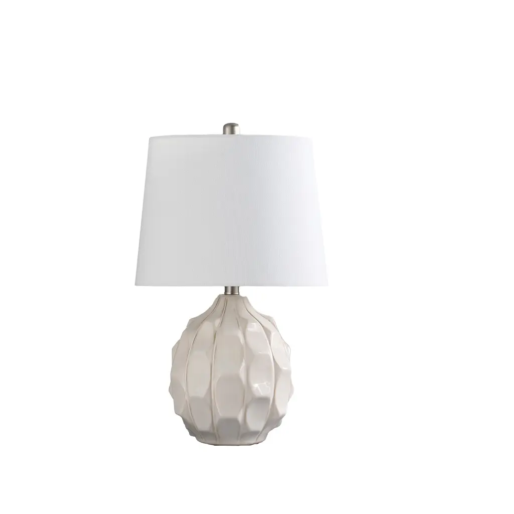 21.75 Inch Coastal Seaside Cream Taupe Trim Ceramic Table Lamp california home