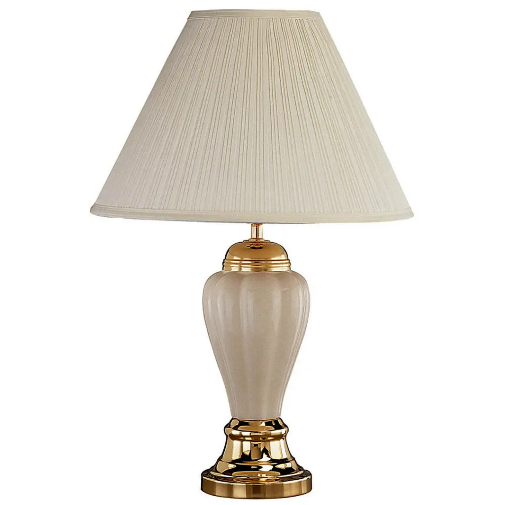 27 Inch Tall Ceramic Table Lamp Urn Influenced Ivory Finish Linen Shade california home