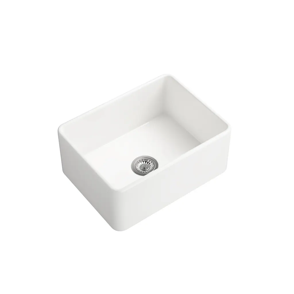 Farmhouse White Ceramic Kitchen Sink Apron Front Fireclay Sink Durable Utility Sink rnb