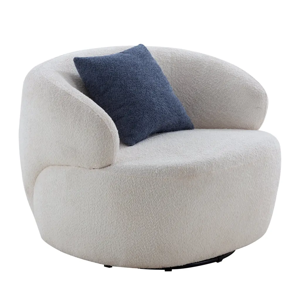 Swivel Barrel Chair Living Room Single Chair Small Space Comfy Rotating Seat justone interior