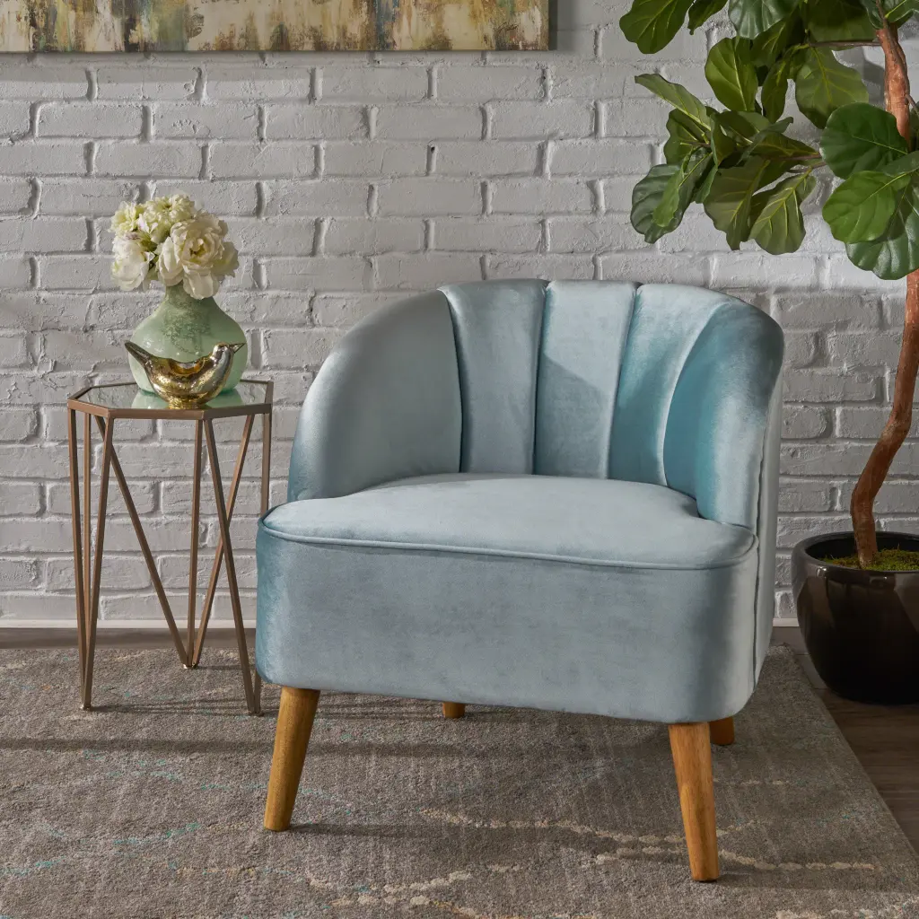 Blue Altay Velvet Chair Modern Comfortable Seating nh-perfect home