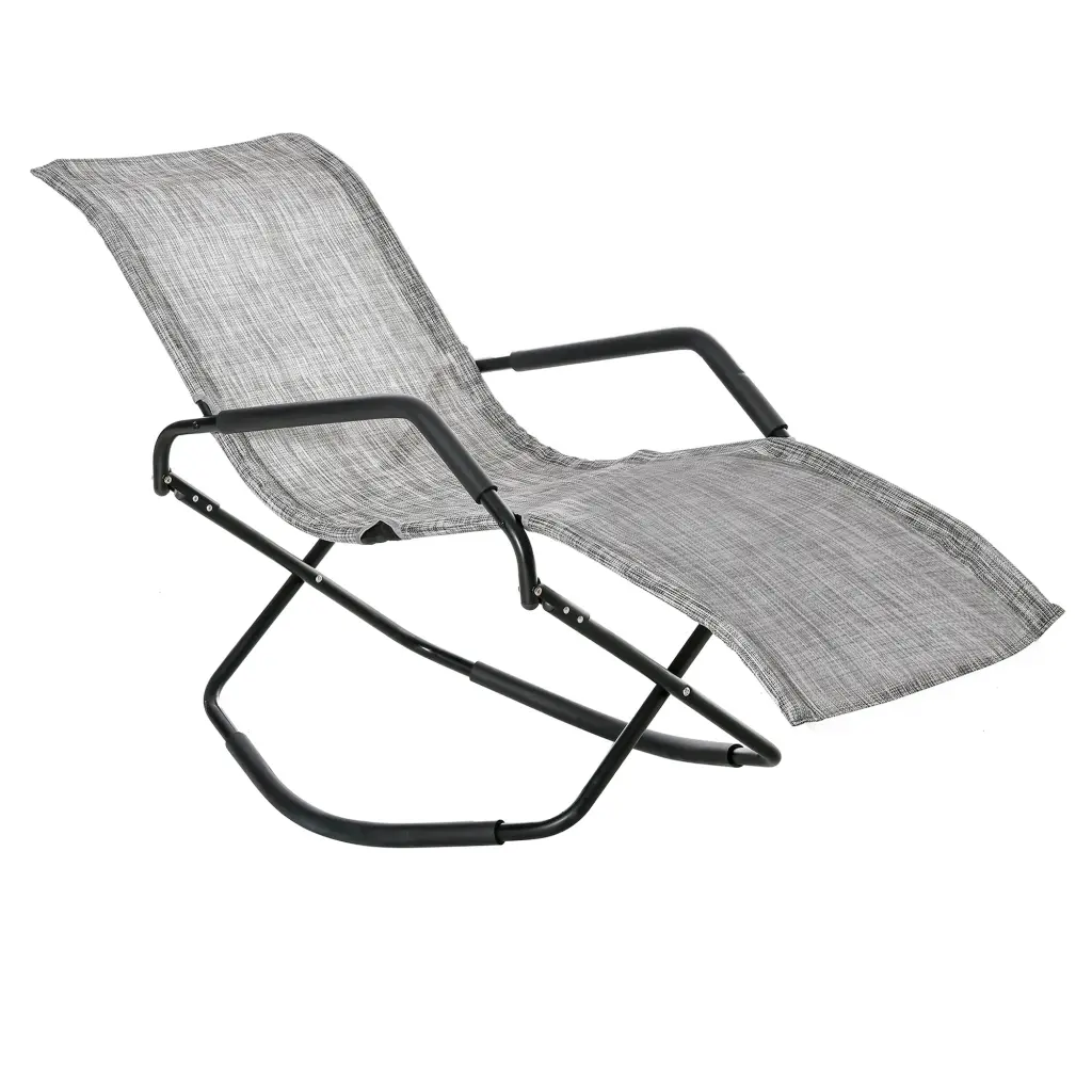 Rocker Sun Lounger Chaise Lounge Rocker Sunbathing Sun Tanning Outdoor Relaxation aosom business