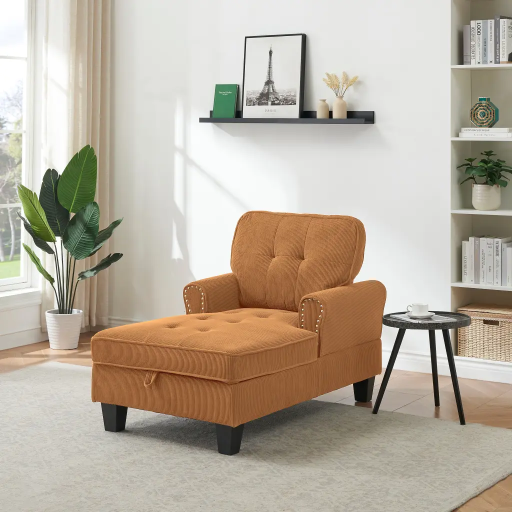 Chaise Lounge Indoor Sleeper Sofa Bed Upholstered Lounge Chair Comfortable fj furniture