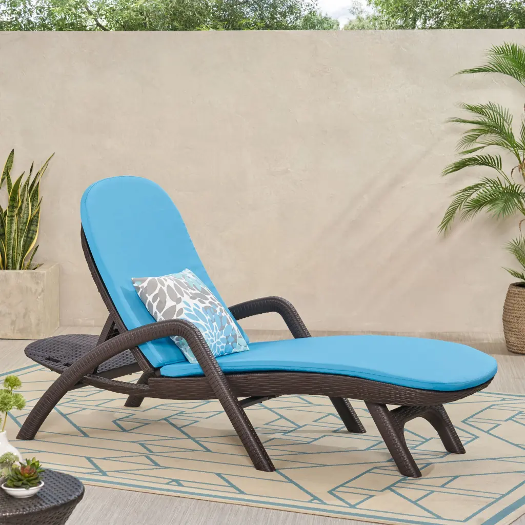 Mikael Chaise Lounge Cushion Dark Brown Polypropylene Outdoor Indoor Furniture nh-kisa