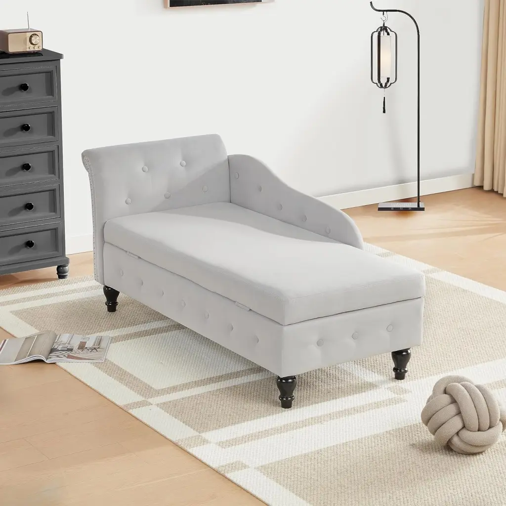 Chaise Lounge Indoor Storage Modern Trimmed Tufted Lounge Chair xichen indoor furniture co.- ltd