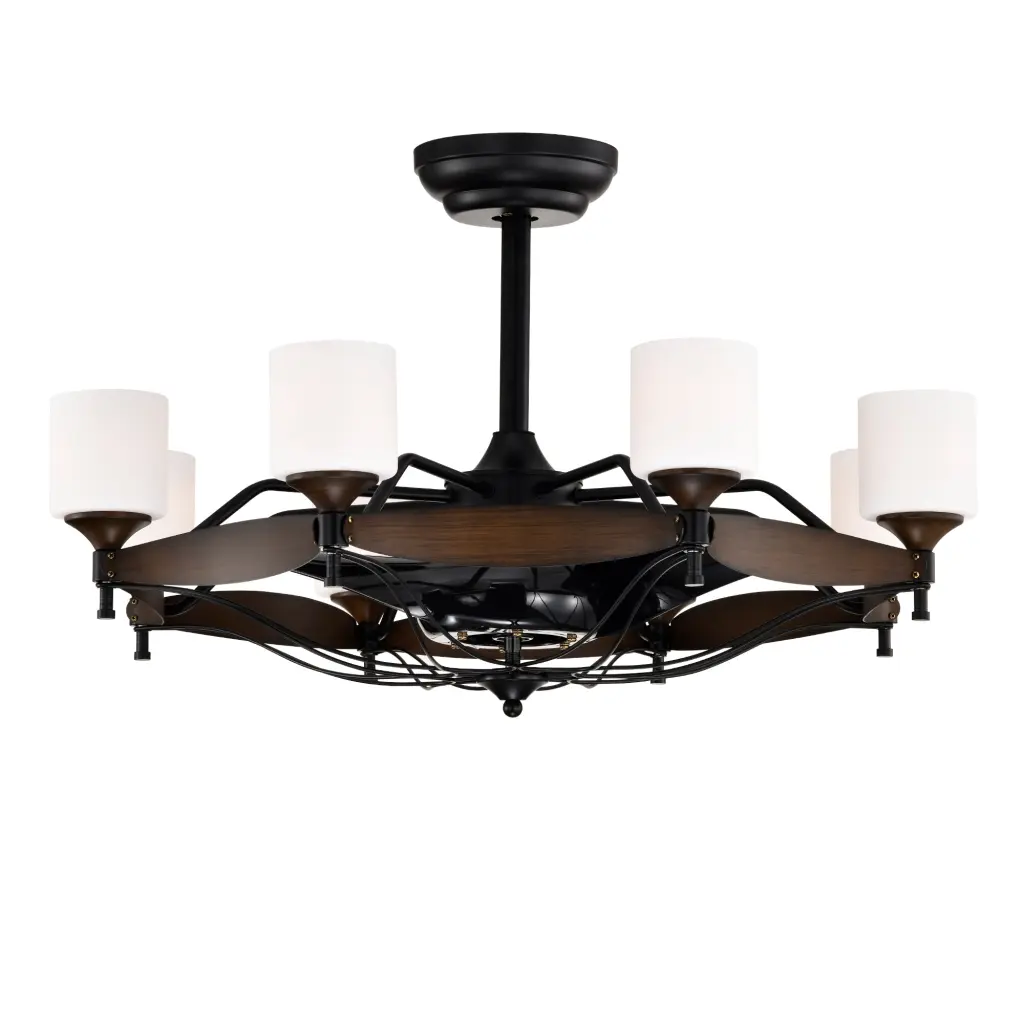 33 Inch Chandelier Ceiling Fan Remote Regulation DC Motor 6 Speeds hengermei