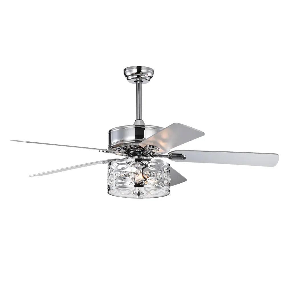 52 Inch Crystal Chandelier Fan Dual Finish Reversible Blades hengermei