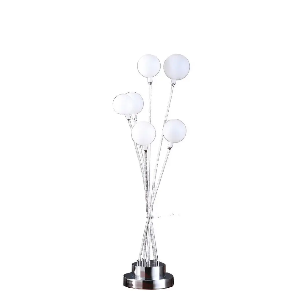 27.5 Inch 6 Light Acrylic Globe Aluminum LED Chandelier Silver Chrome california home