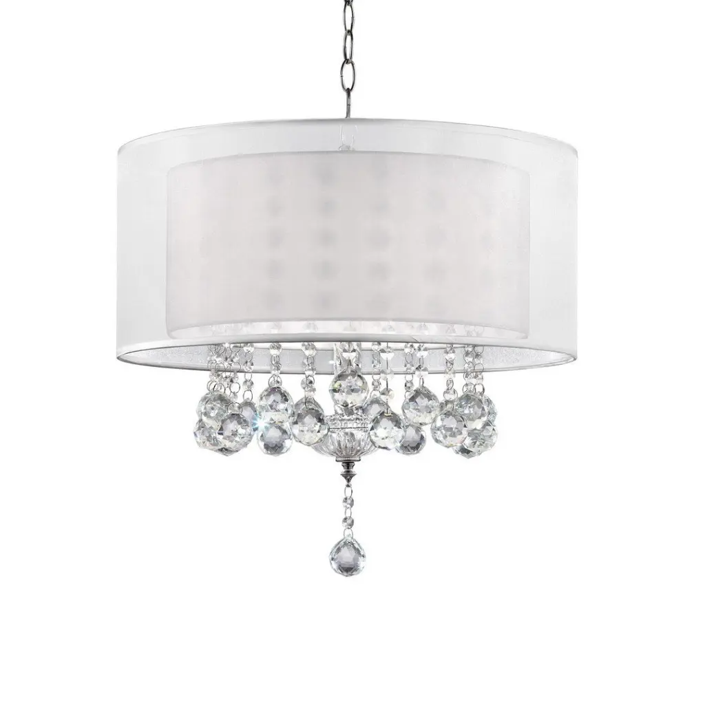 19 Inch Tall Ceiling Lamp Moiselle Silver and Crystal Accents california home