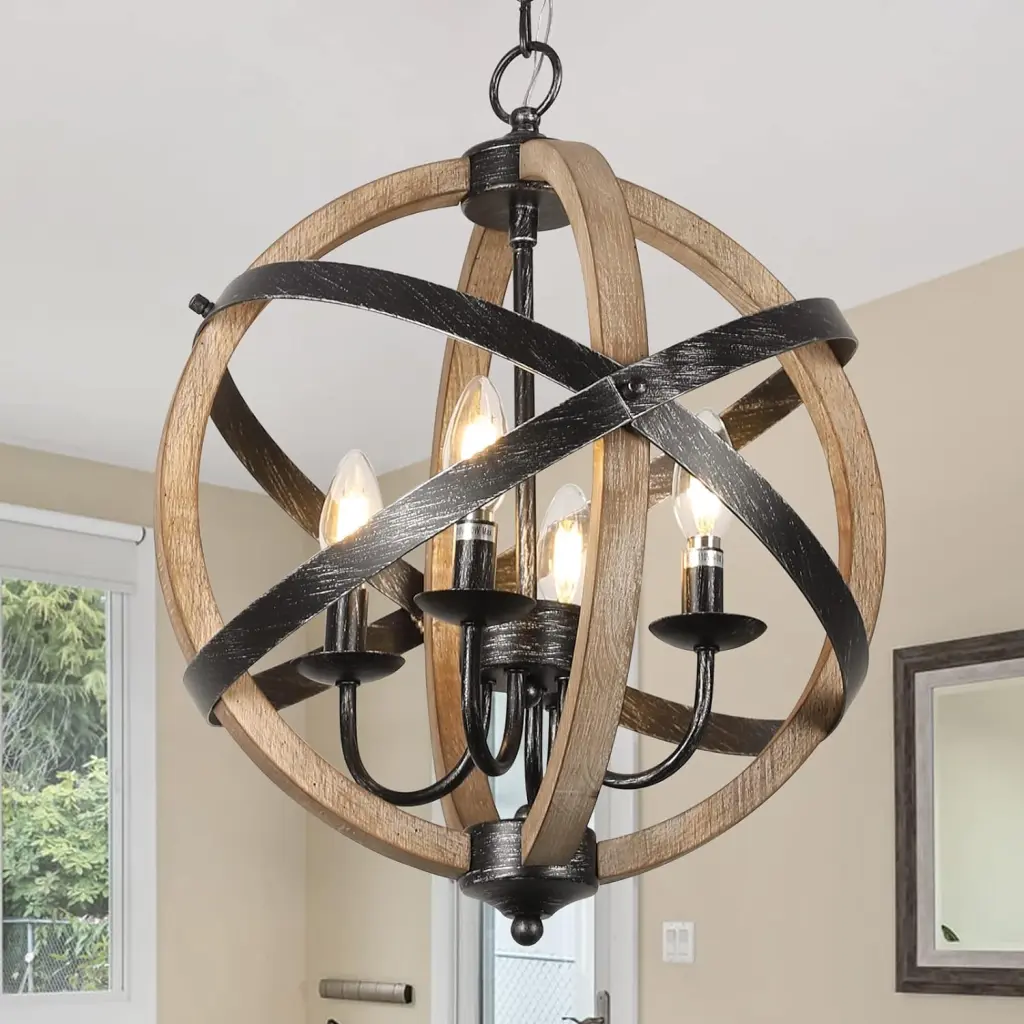 Farmhouse Chandelier Light Fixtures 4 Light Dining Room Lighting Modern Rustic dfzj lighting