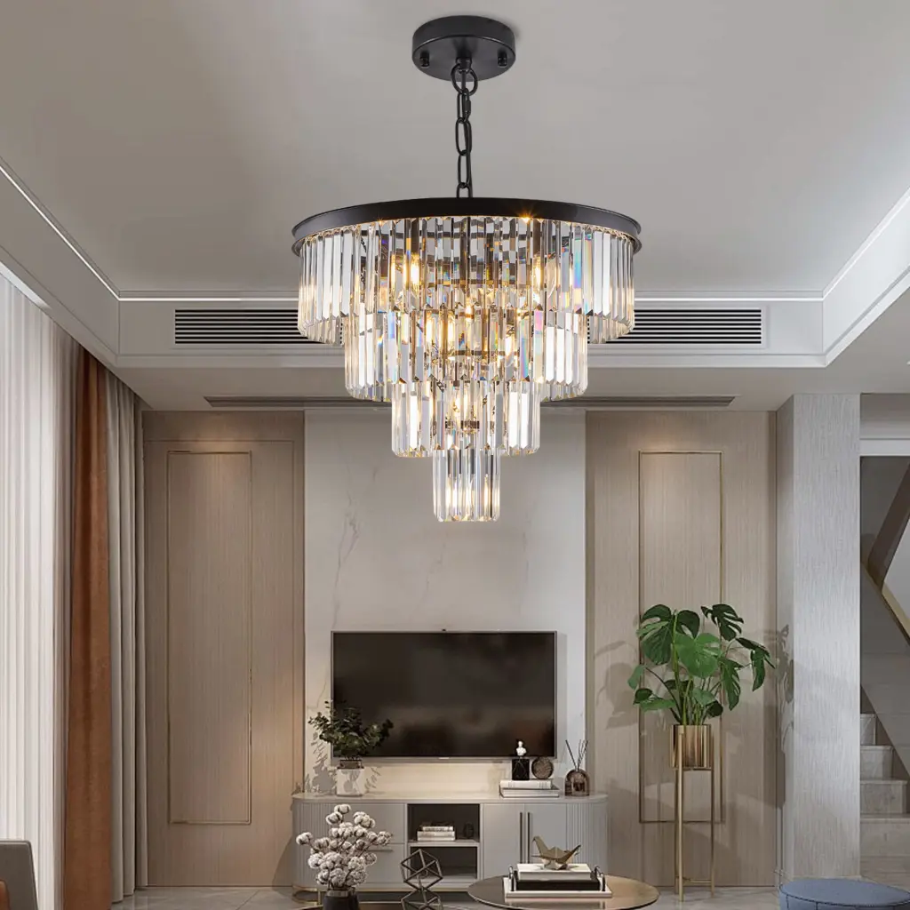 Contemporary Crystal Modern Chandeliers Crystal Ceiling Chandelier 4 Tier lighting commune