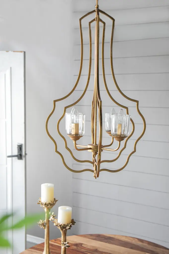 4 Light Metal Chandelier Hanging Light Fixture Adjustable Chain w2078