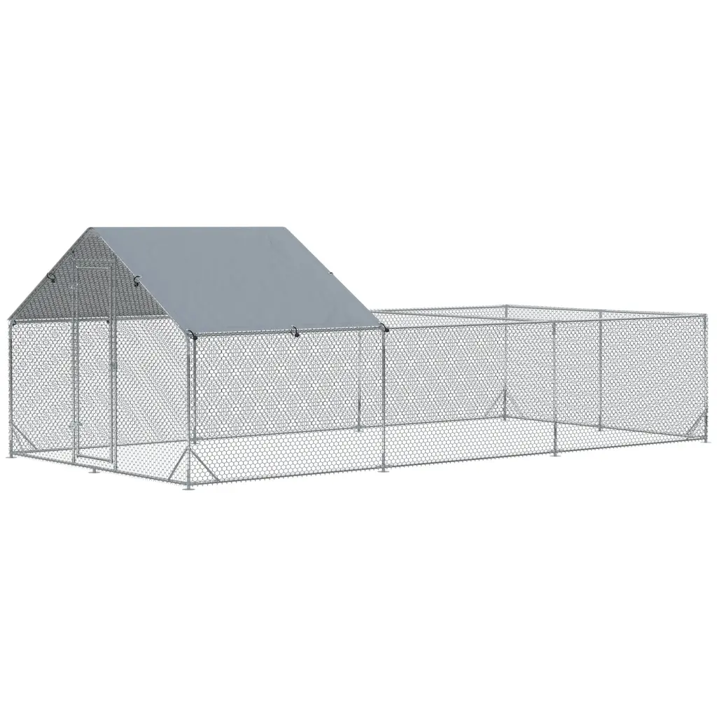Pawhut Large Stylishken Coop Metal Stylishken Run Waterproof Roof aosom business