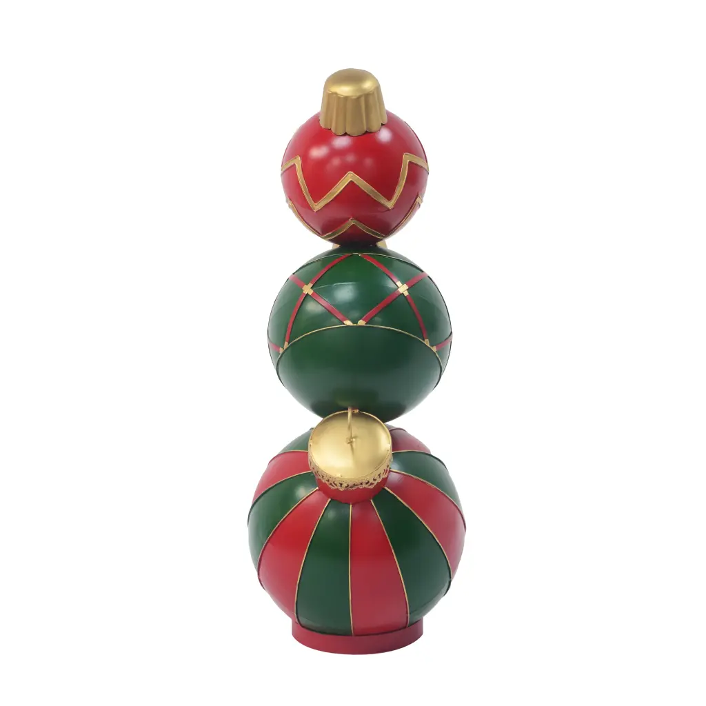 Timeless Stacked Christmas Ball Decoration Red Iron Holiday Ornaments nh-comfortcove