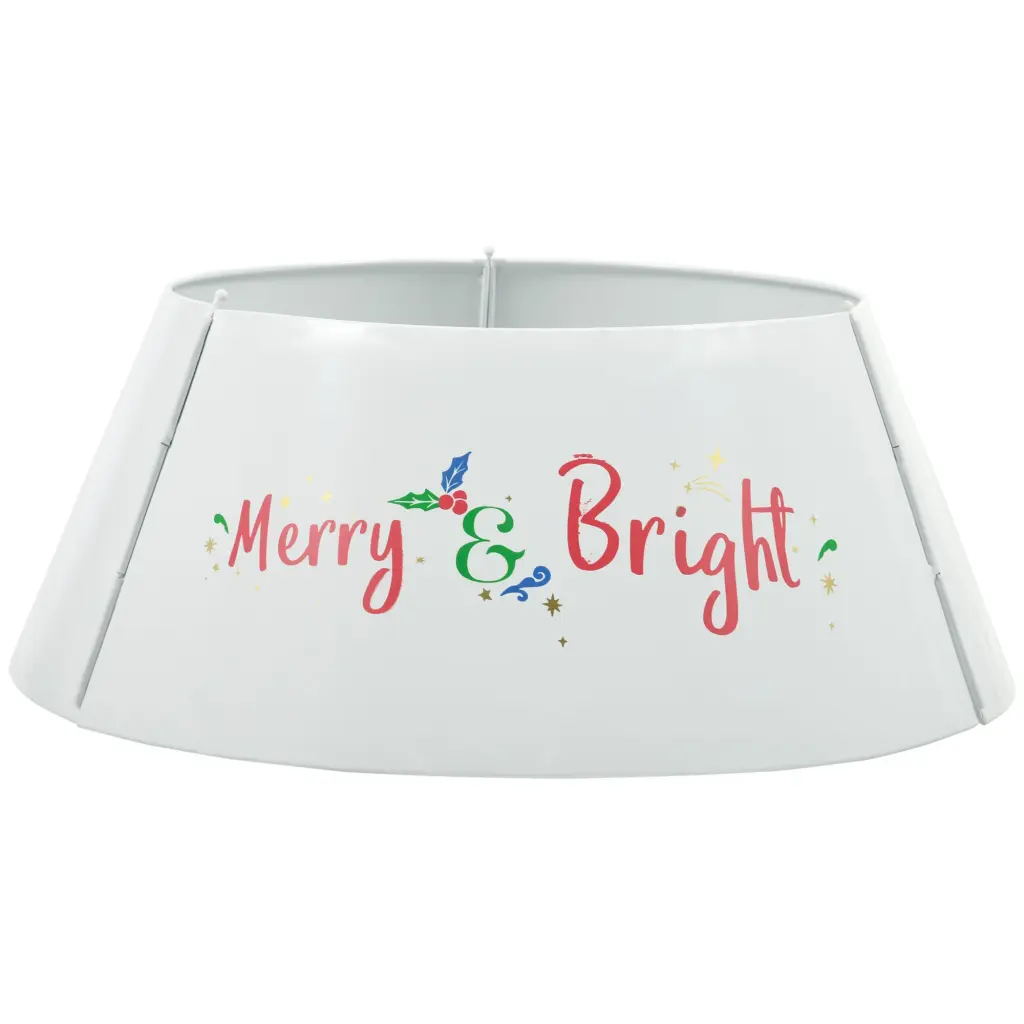 Homcom 26 Inch Christmas Tree Collar Ring Stand Cover Decor White aosom business