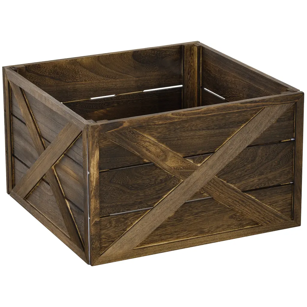 Homcom Wooden Christmas Tree Collar Box 24 Inch Farmhouse Christmas Tree Stand aosom business