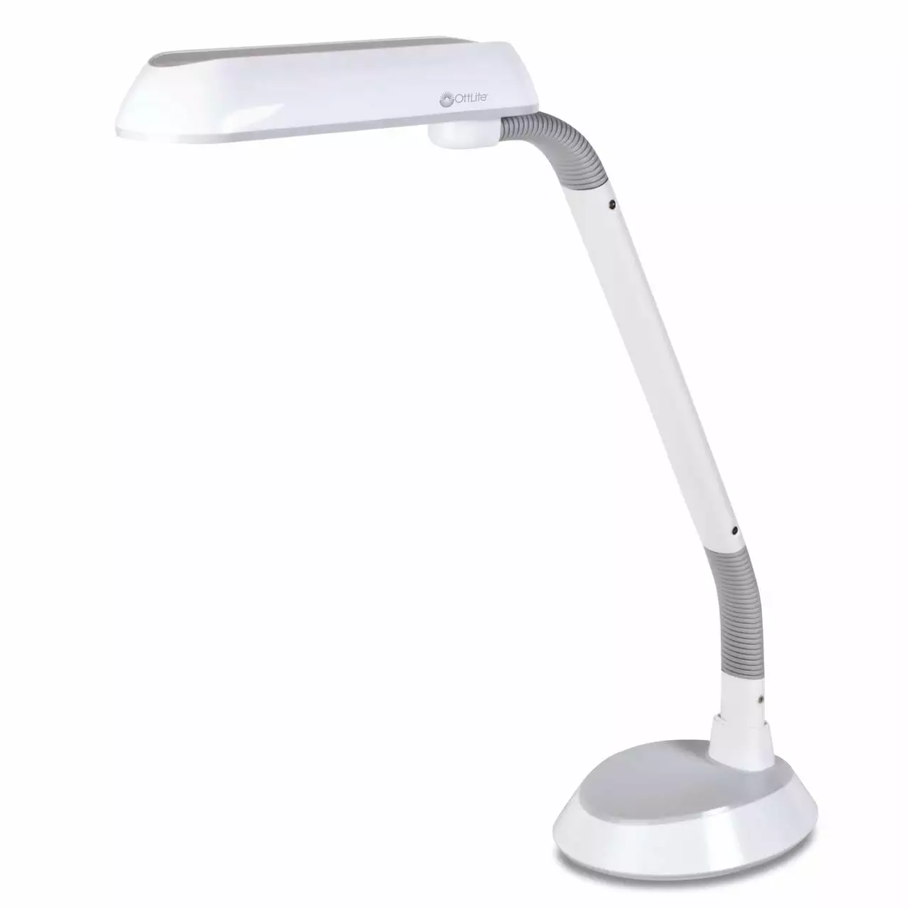 Ottlite 18 Watt FlexArm Plus Desk and Clamp Lamp White and Gray Office Dorm Workshop
