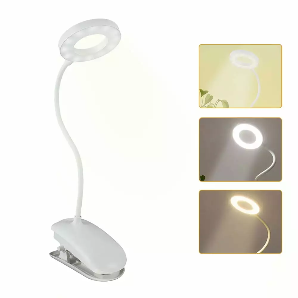 FUYGRCJ Wireless LED Reading Desk Lamp Flexible Touch Sensor Clip On Clamp Bedside Table Light