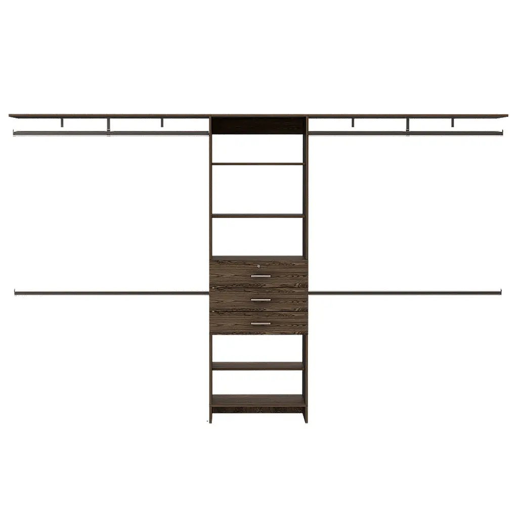 Closet System Pittsburg, Bedroom, Dark Walnut Walnut Particle Board treevol furniture