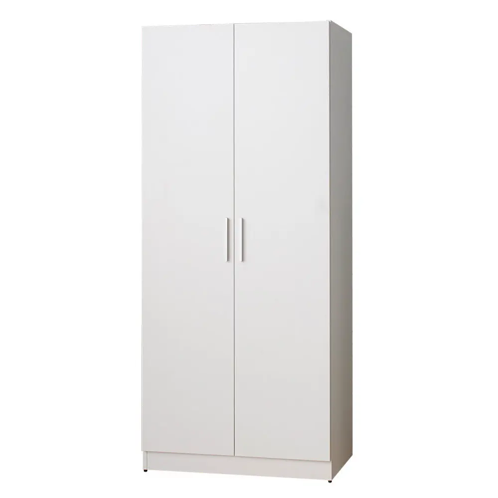 Viviane Contemporary Wood Closet Hanging Bars And Five Shelves Storage klair living