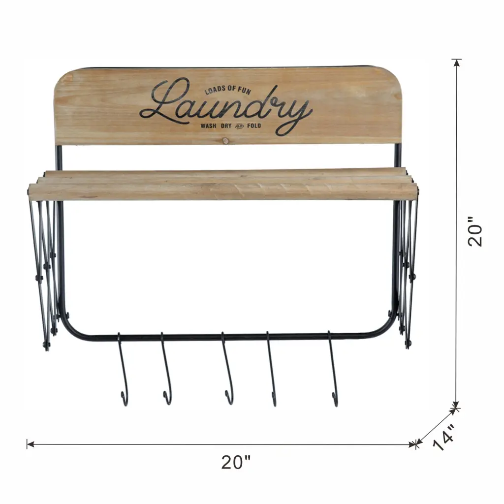 20X14X20 Inch Laundry Rack Accordion Design Brown And Black Space Saving Clothes Drying Rack w2078