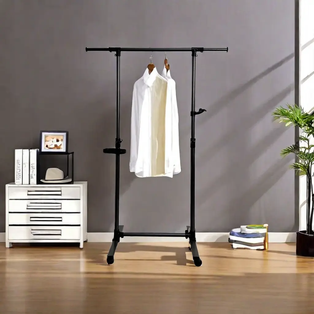 Short Clothing Racks Hanging Clothes Bottom Shelves and Wheels rnb