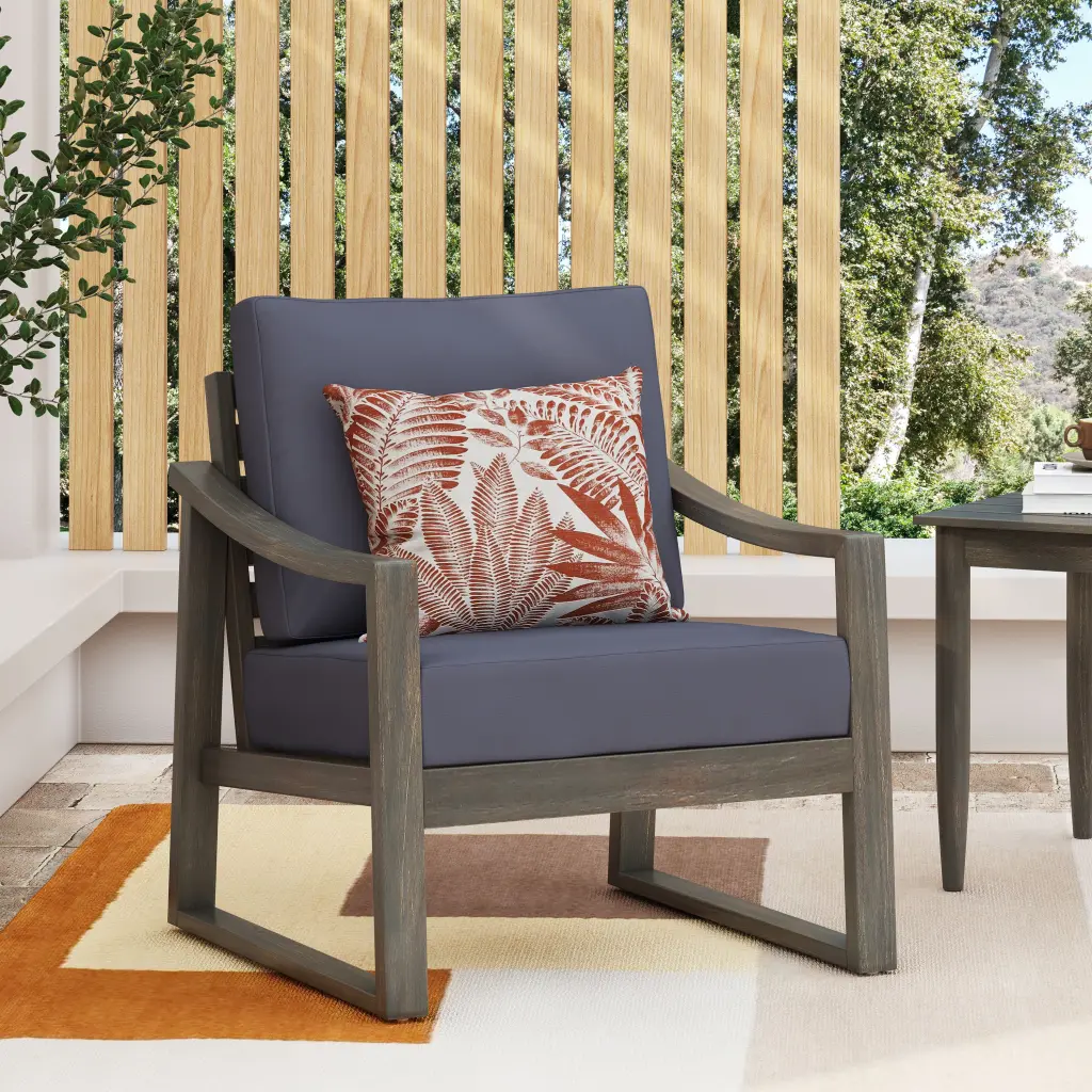Samwell Club Chair Dark Grey Acacia Wood nh-ihave