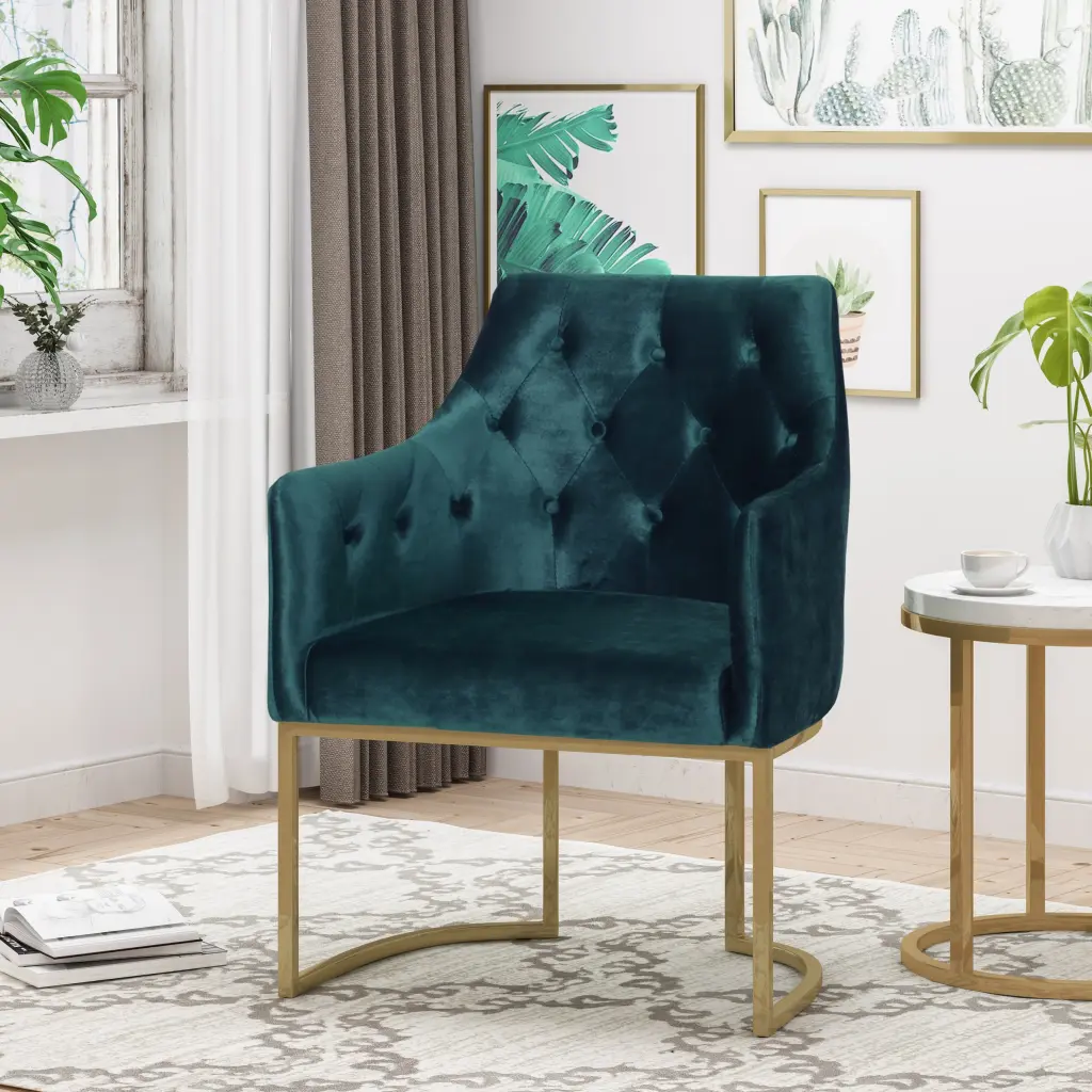 Club Chair Teal Altay Velvet Modern Living Room Lounge Chair nh-perfect home-can