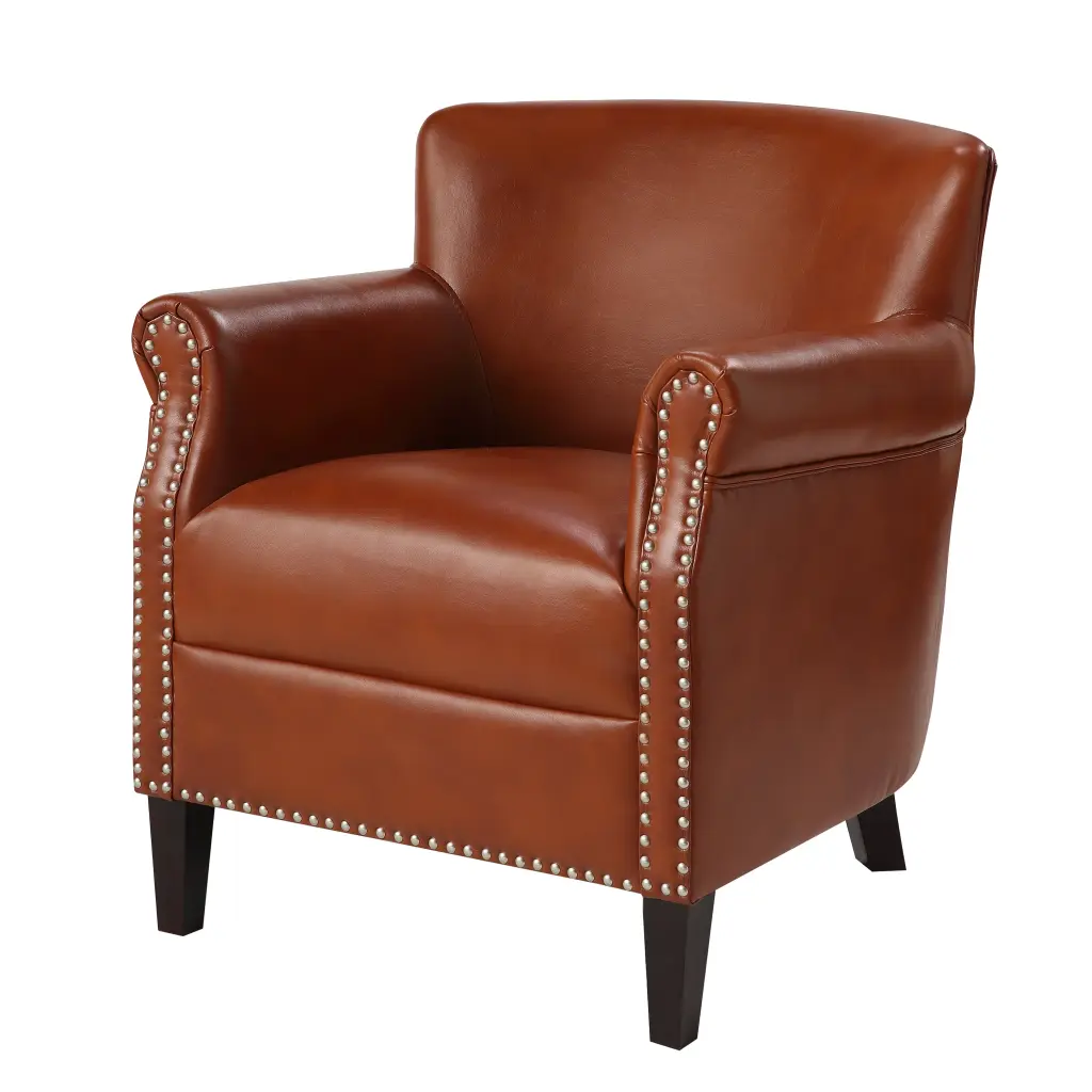 Hadley Caramel Club Chair Foam and Polyester Blend ridgecrest home
