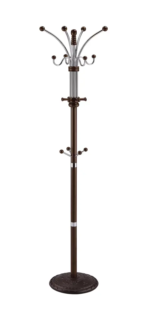 73 Inch Tall Chrome And Wood Coat Rack Espresso Finish Multicolor Wood Entryway Organizer california home